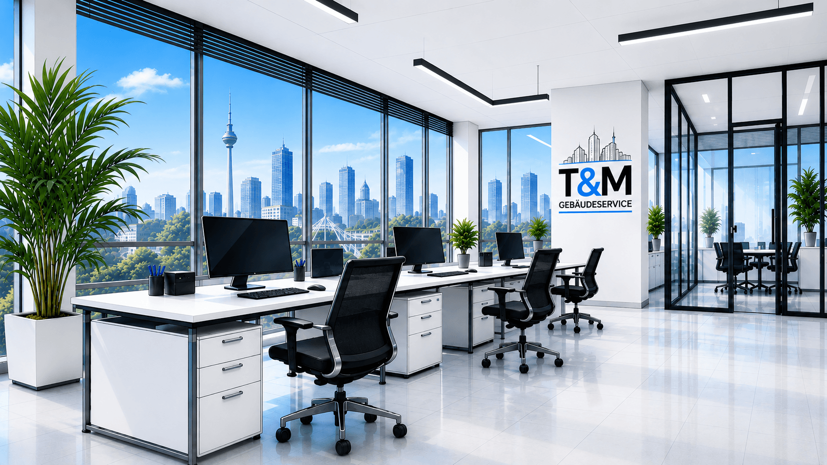Professionelle Reinigung moderner Büro- und Gewerberäume